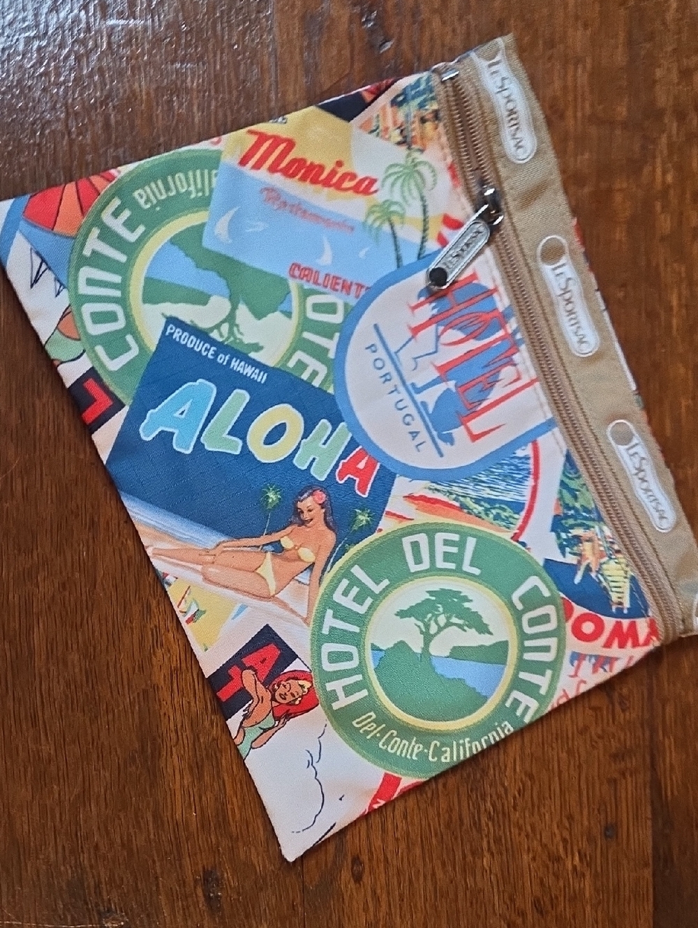 Lesportsac Aloha Multi‑Color Travel Patch Triangle Pouch